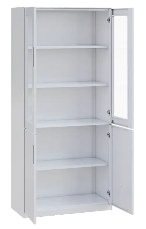 SLIM CONCEPT 01 skříň kovová prosklená, 1950x900x400 mm, bílá/úchytka antracit